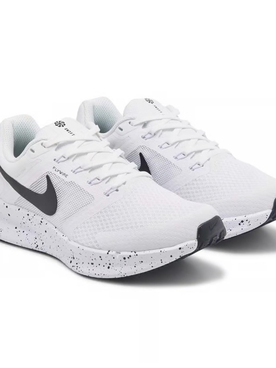 Nike Shoes - Nike White Athletic Running Shoes with Black Swoosh